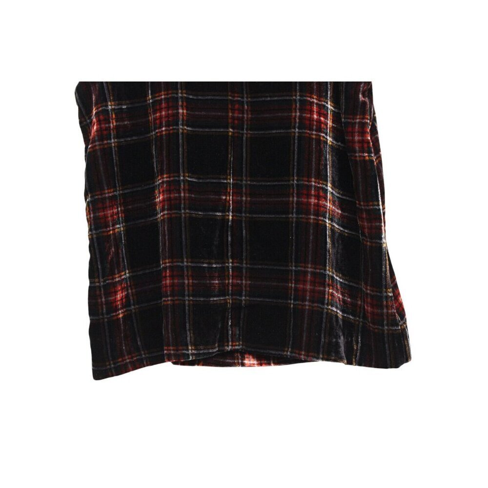 J Crew Sleeveless Blouse Size 2 Tank Top Plaid Velvet Dark Academia Preppy Lined - Picture 9 of 10